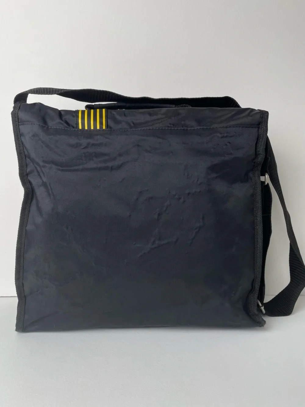 Vintage Dr. Martens Yellow Black Nylon Logo Striped Crossbody Messenger Bag
